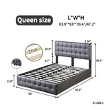 Upholstered Platform Bed with four Storage Drawers