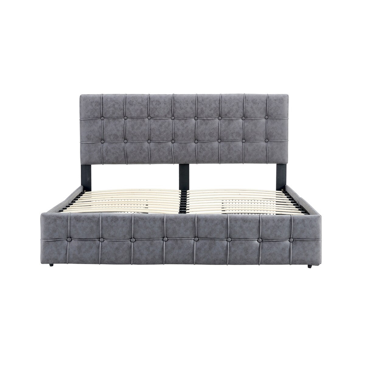 Upholstered Platform Bed with four Storage Drawers