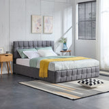 Upholstered Platform Bed with four Storage Drawers