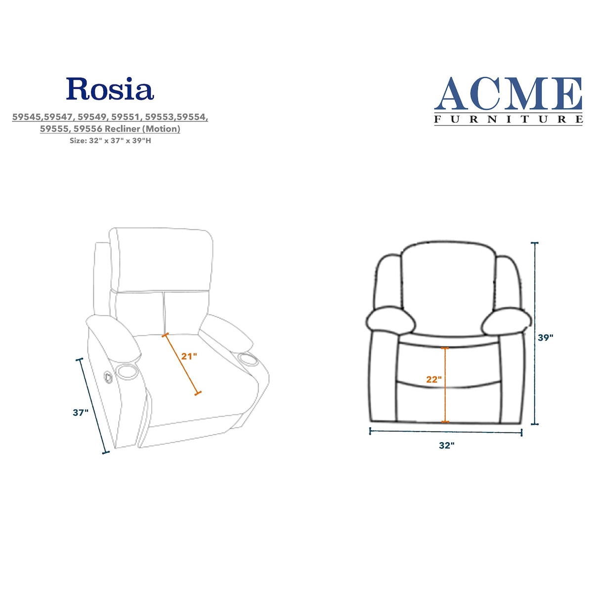 Upholstered Recliner(Motion) for living room