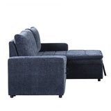 Upholstered Sectional Sofa Bed with Storage Space