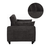 Upholstered Sleeper Sofa Bed in Charcoal and Black
