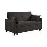 Upholstered Sleeper Sofa Bed in Charcoal and Black