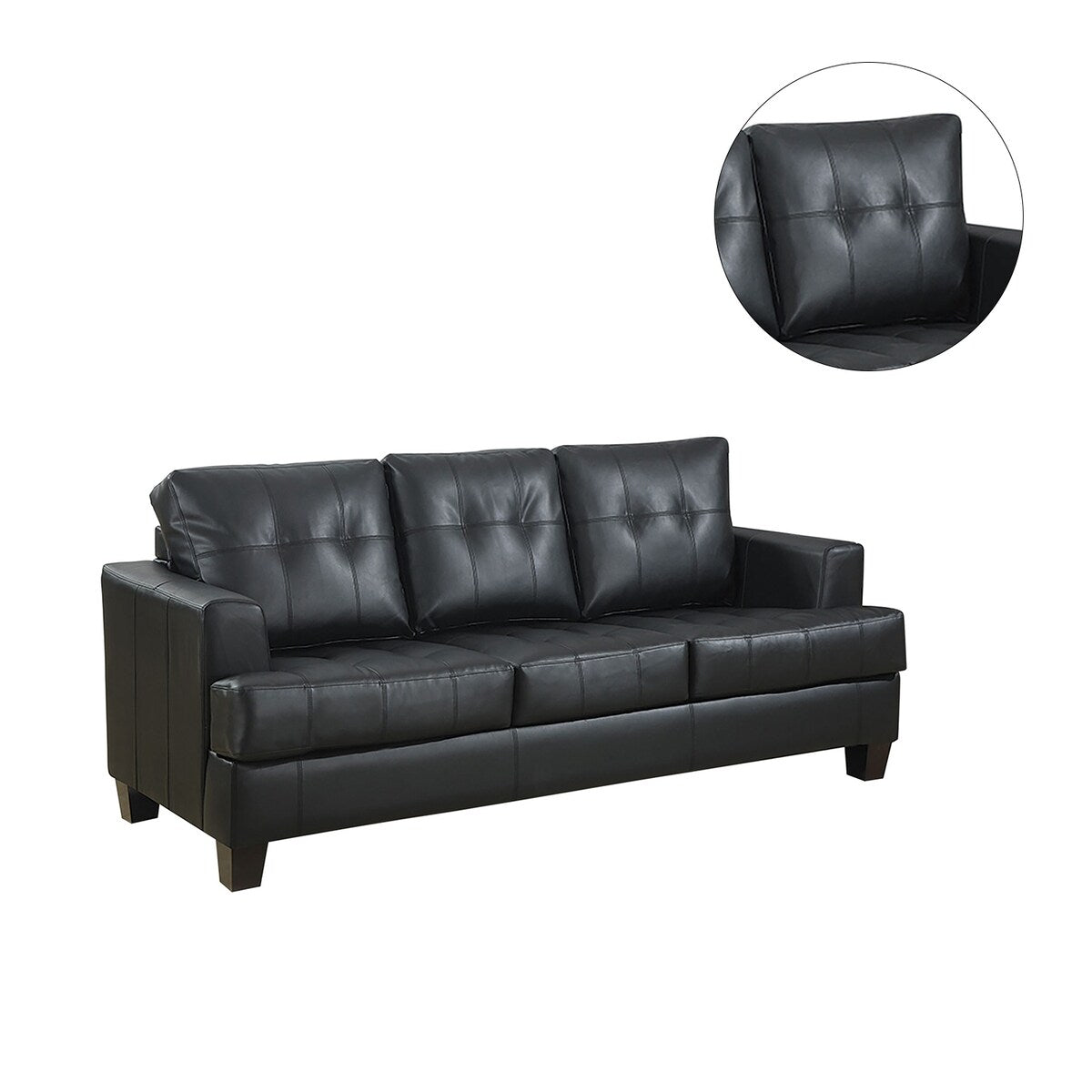 Upholstered Sleeper Sofa with Tufted, Black