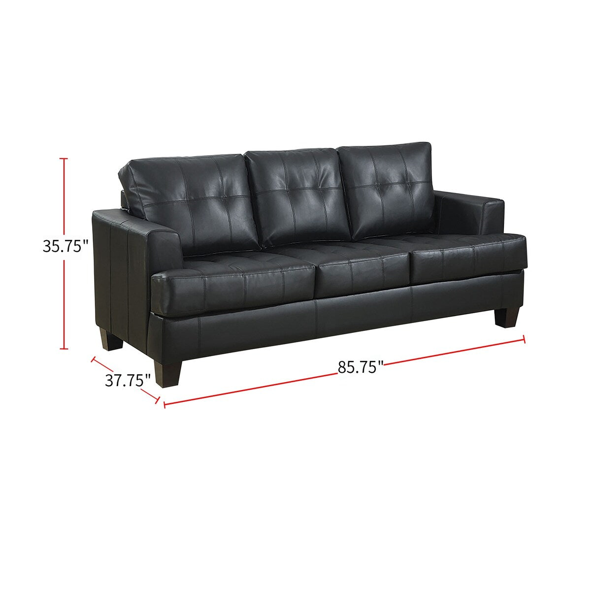 Upholstered Sleeper Sofa with Tufted, Black
