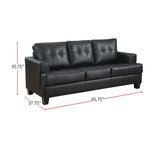 Upholstered Sleeper Sofa with Tufted, Black