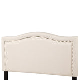 Upholstered Standard Bed, Beige, Queen