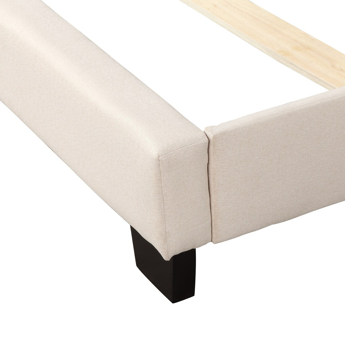 Upholstered Standard Bed, Beige, Queen