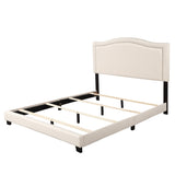 Upholstered Standard Bed, Beige, Queen
