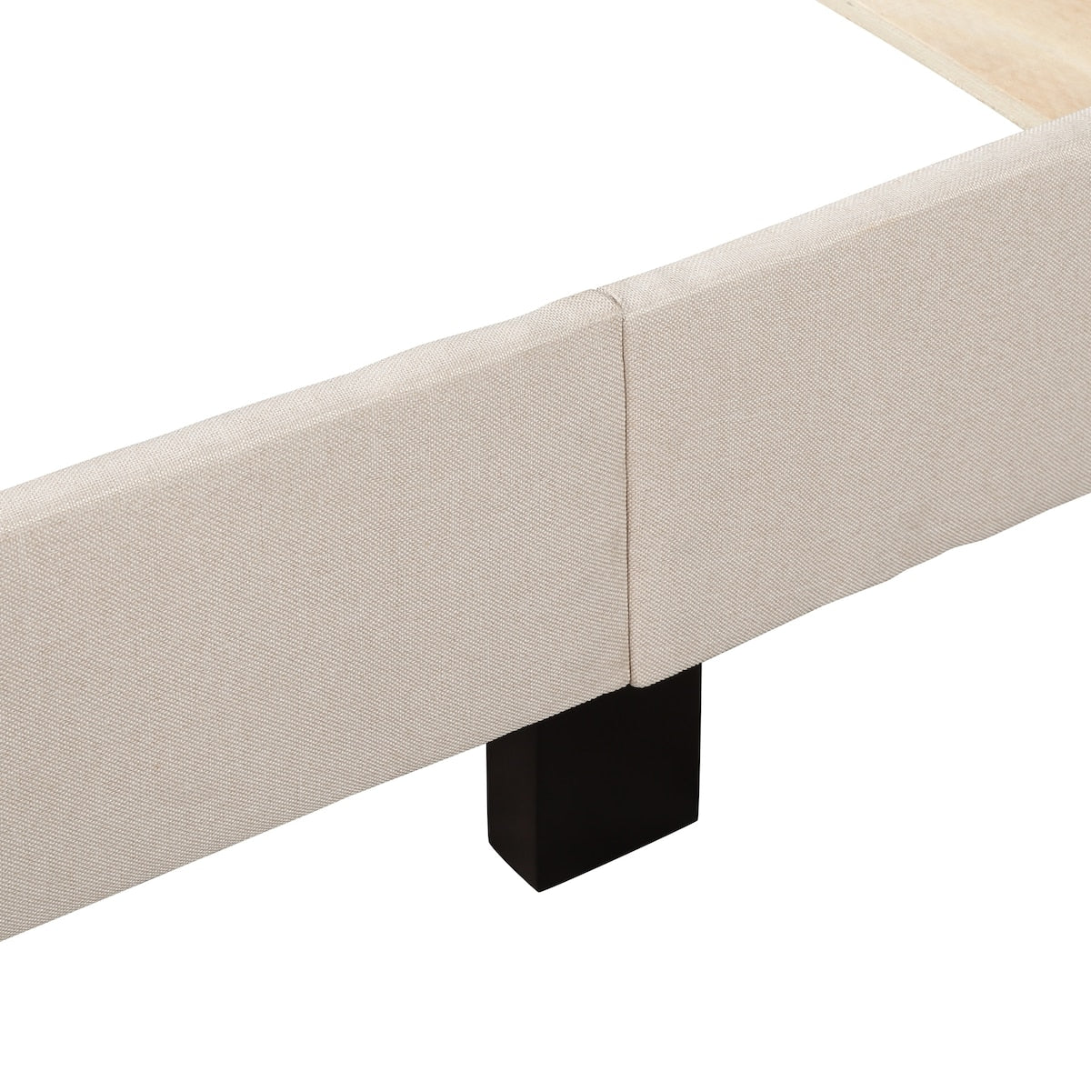 Upholstered Standard Bed, Beige, Queen