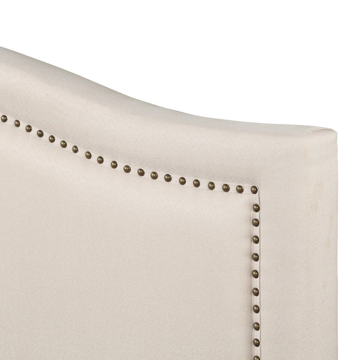 Upholstered Standard Bed, Beige, Queen