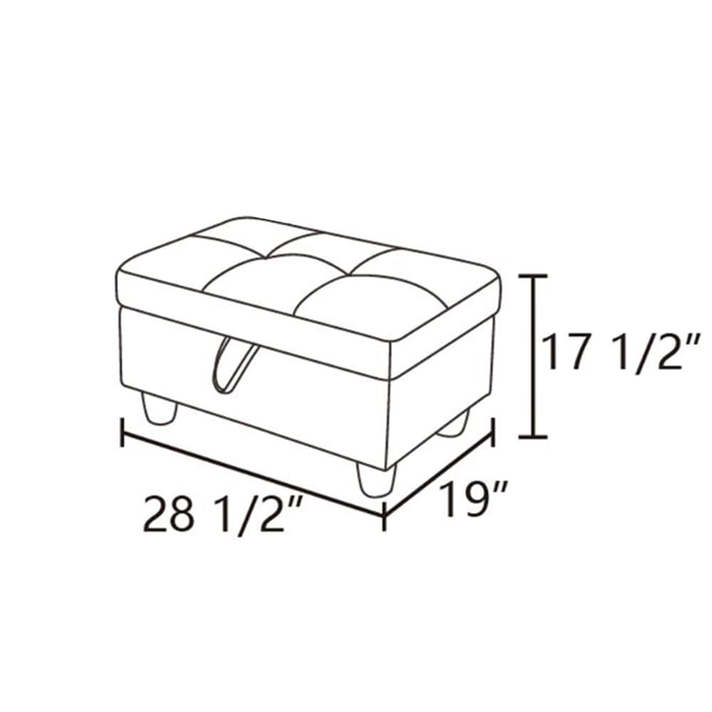Upholstered Storage Ottoman with Legs, Tough Wood Frame