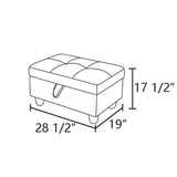 Upholstered Storage Ottoman with Legs, Tough Wood Frame