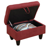 Upholstered Storage Ottoman with Legs, Tough Wood Frame