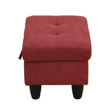 Upholstered Storage Ottoman with Legs, Tough Wood Frame