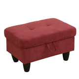 Upholstered Storage Ottoman with Legs, Tough Wood Frame