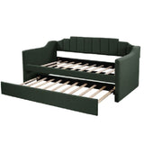 Upholstered Twin Daybed with Trundle, Green（New）