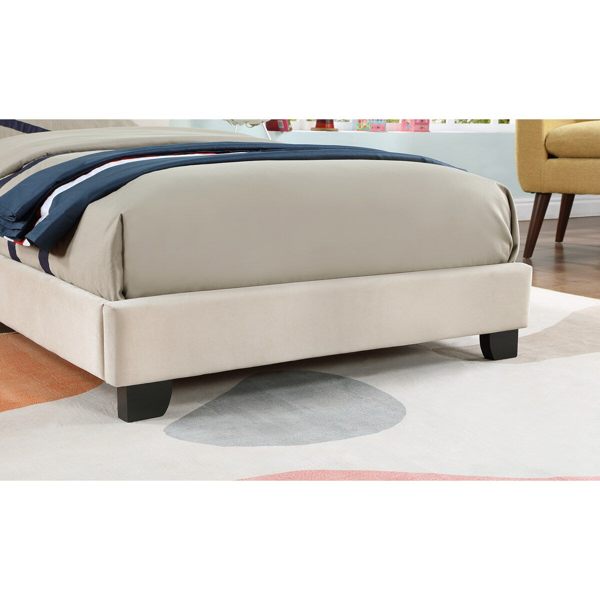 Upholstered Twin Size Platform Bed for Kids