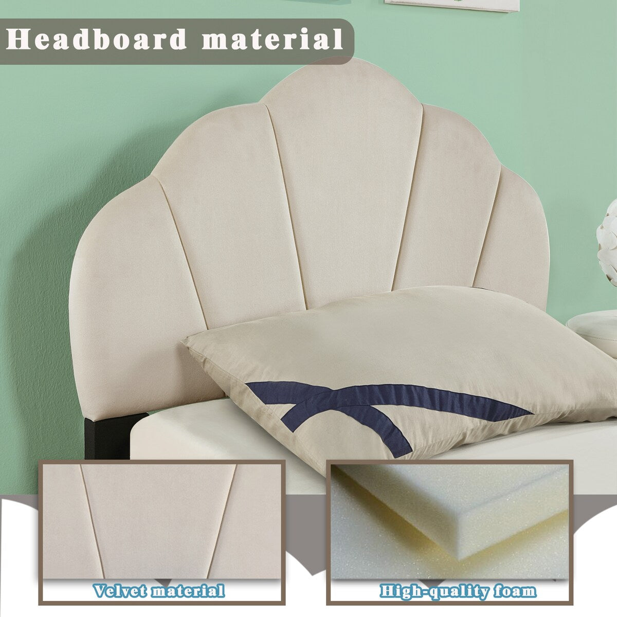 Upholstered Twin Size Platform Bed for Kids