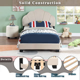 Upholstered Twin Size Platform Bed for Kids