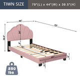 Upholstered Twin Size Platform Bed for Kids