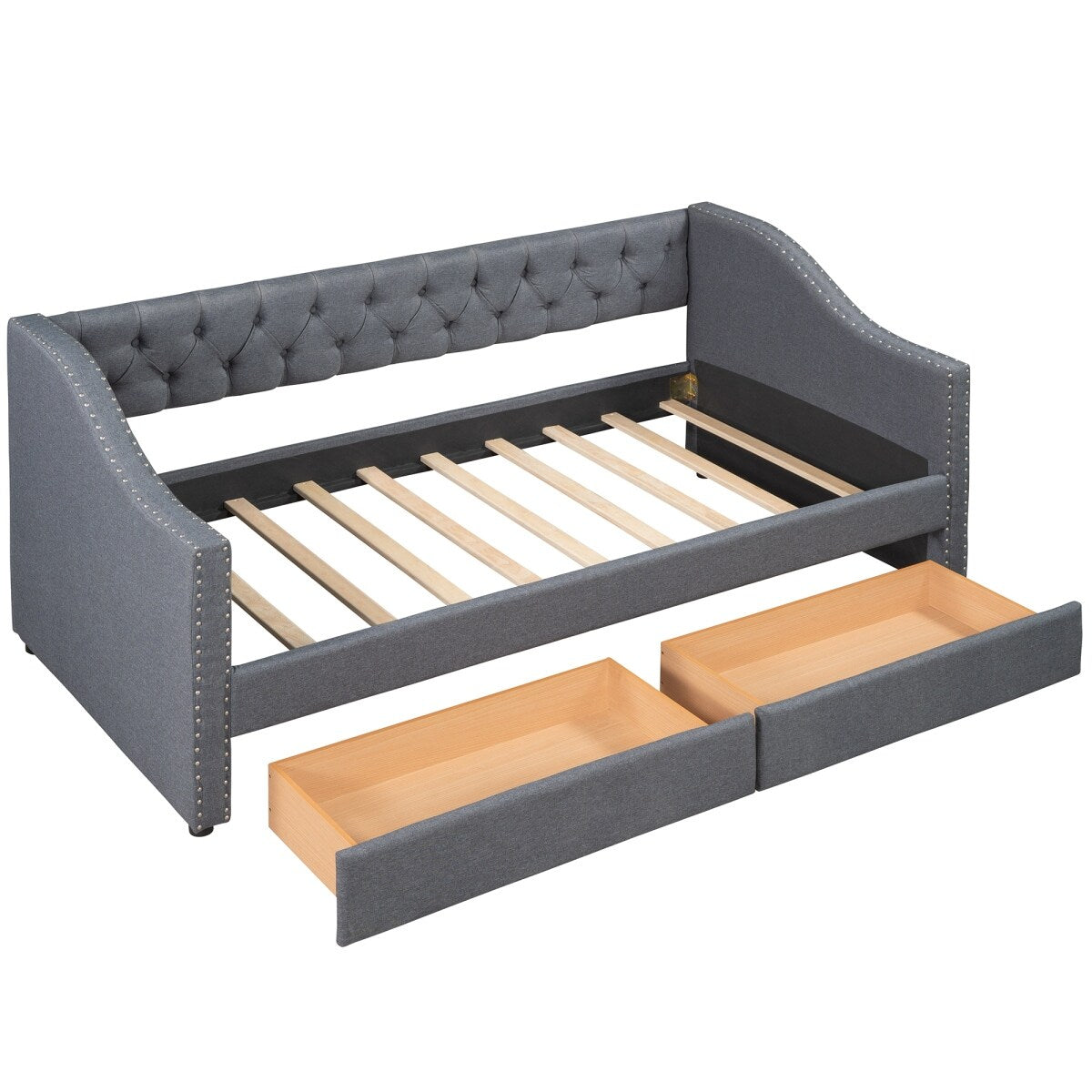 Upholstered Twin Size daybed with Drawers