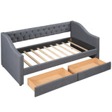 Upholstered Twin Size daybed with Drawers