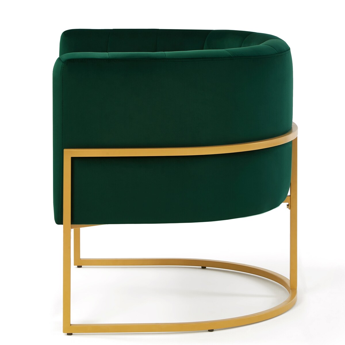 Upholstered Velvet Accent Chair with Golden Metal Stand,Leisure Chair with Curve Backrest