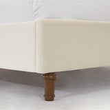 Upholstered Velvet King Bed,54" High Wingback Headboard with Hand Buttoned Tufting