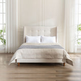 Upholstered Velvet King Bed,54" High Wingback Headboard with Hand Buttoned Tufting