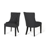 Upholstered Wing- Dining Chair with Backstitching and Solid Wood Legs,Set of 2
