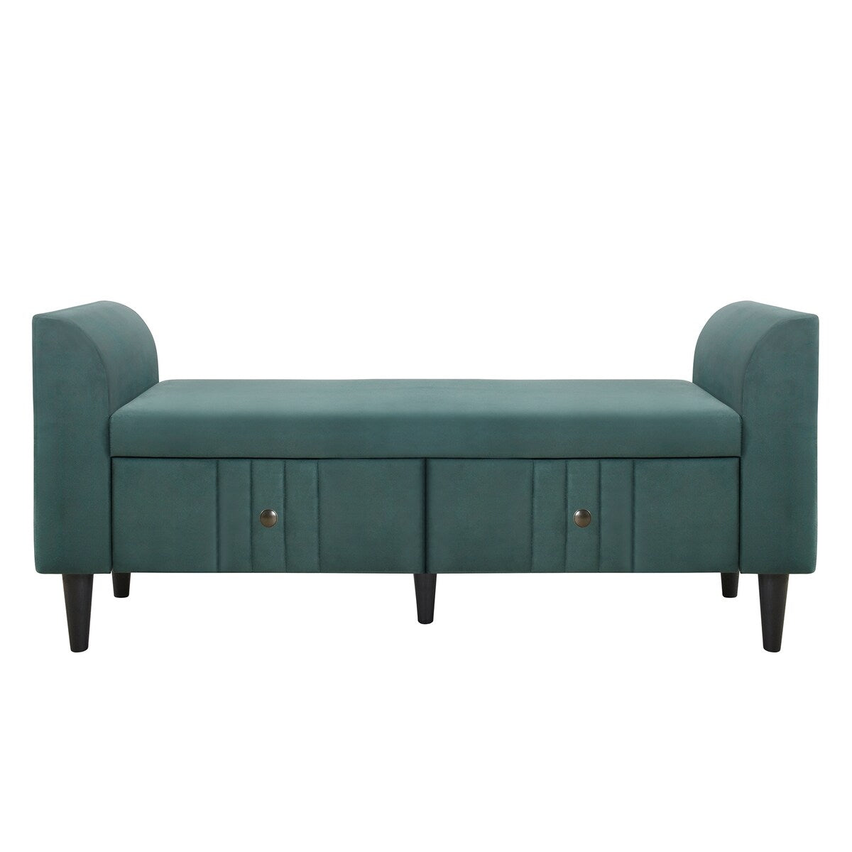 Upholstered Wooden Storage Ottoman Bench with 2 Drawers For Bedroom