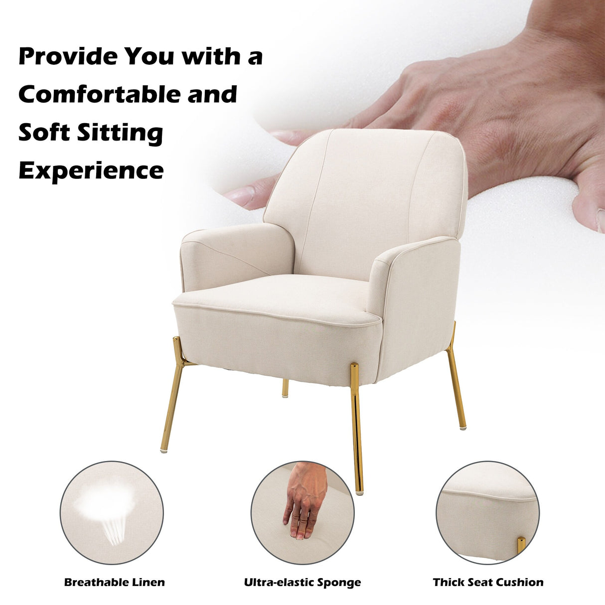 Upholstered Modern Arm Accent Chair