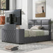 Upholstery TV Platform Bed Frame with Height- adjustable Headboard and Support Legs