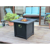 Upland 30" Slat Top Gas Fire Pit TableBlack