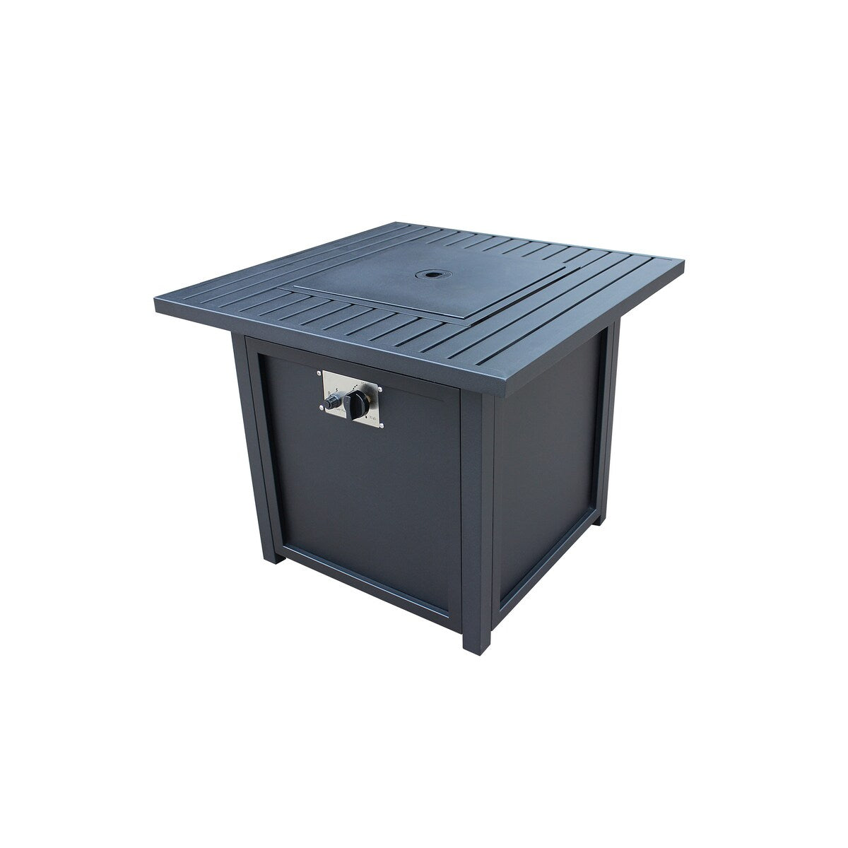 Upland 30" Slat Top Gas Fire Pit TableBlack