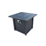 Upland 30" Slat Top Gas Fire Pit TableBlack
