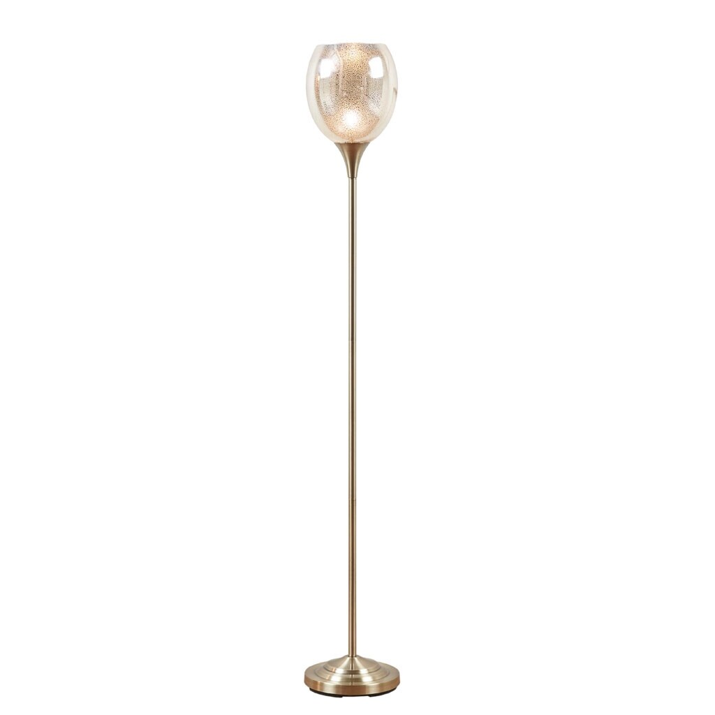 Uplight Floor Lamp with Mercury Glass Shade for living room,bedroom,and dining room