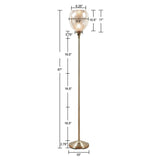 Uplight Floor Lamp with Mercury Glass Shade for living room,bedroom,and dining room