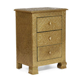 Upson Handcrafted Boho 3 Drawer Nightstand by Christopher Knight Home