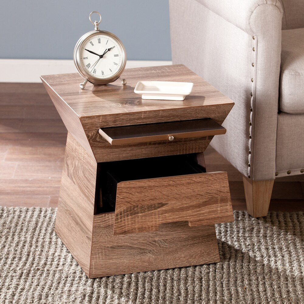 SEI Furniture Diana Geometric Storage Accent Table