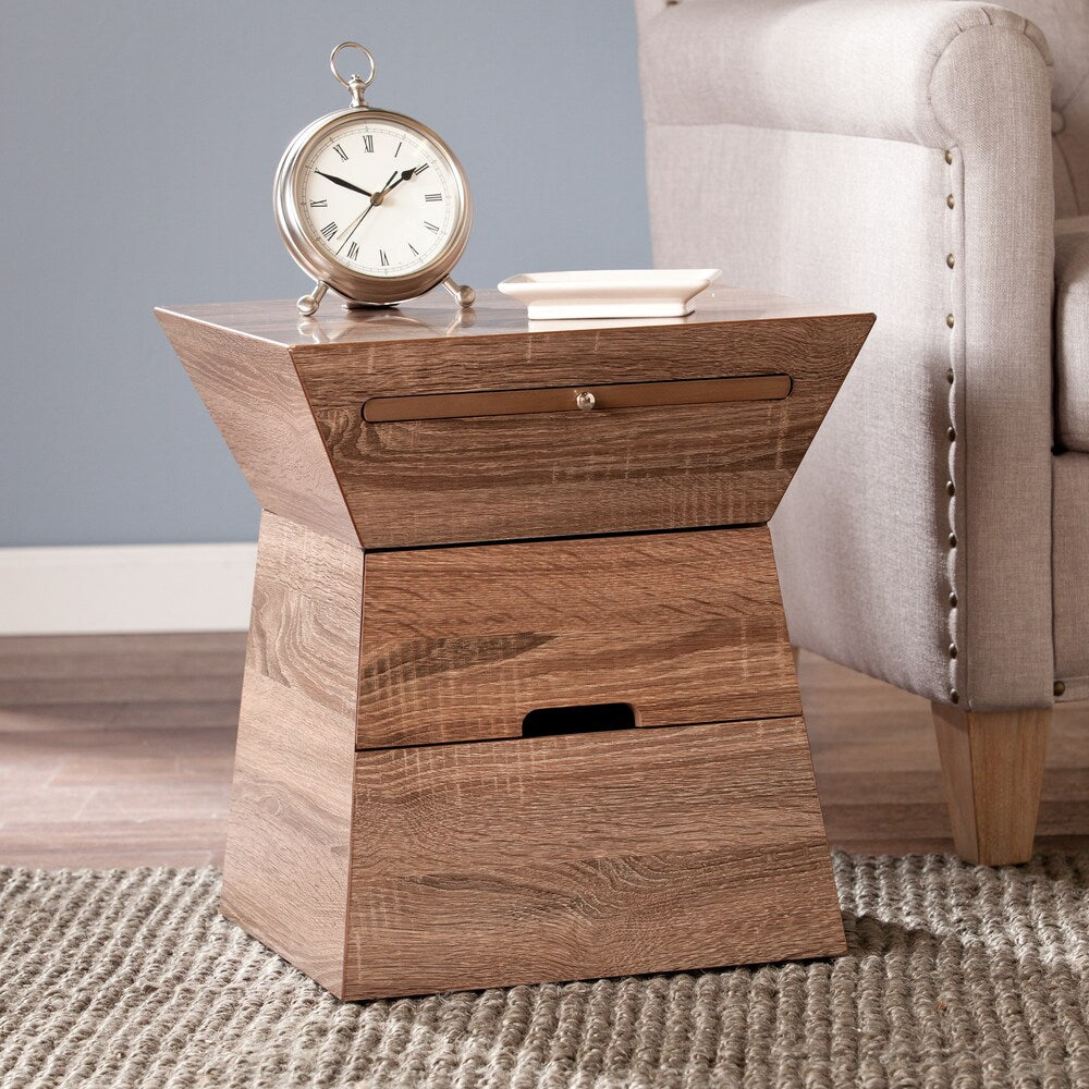 SEI Furniture Diana Geometric Storage Accent Table