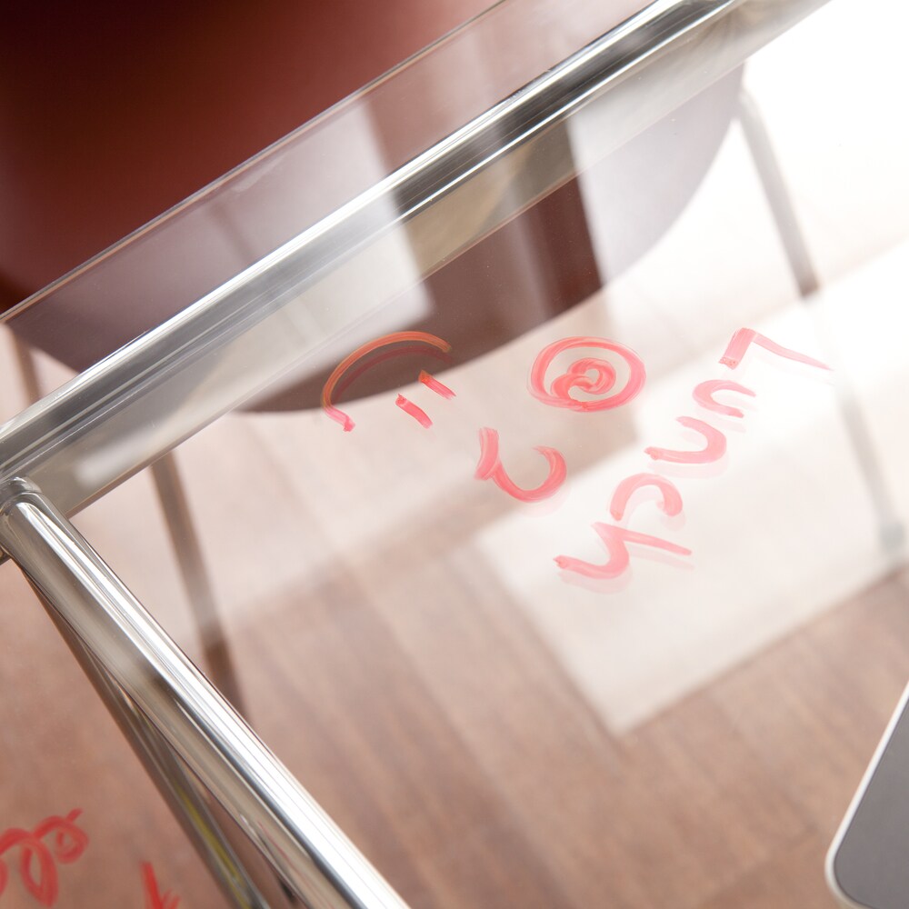 SEI Furniture Liberty Chrome/ Glass Desk