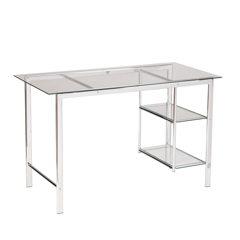 SEI Furniture Liberty Chrome/ Glass Desk