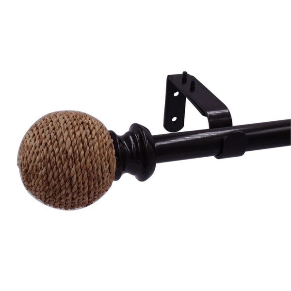 Upton 72"-144" Adjustable Single Curtain Rod With Decorative Finials