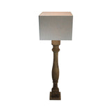 Urban Designs Rustic 66-Inch Handcrafted Solid Wood And Square Beige Shade Floor Lamp