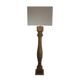 Urban Designs Rustic 66-Inch Handcrafted Solid Wood And Square Beige Shade Floor Lamp