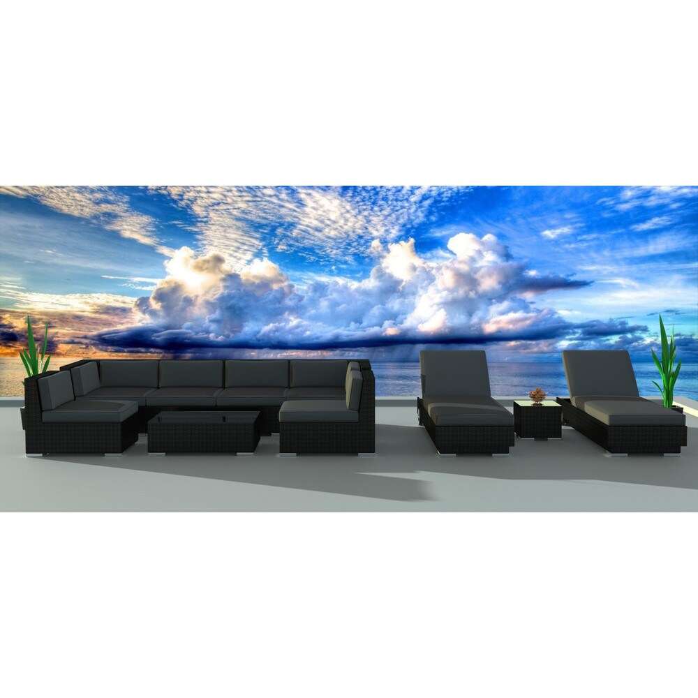Urban Furnishing Black Series Wicker/Rattan Outdoor Patio Furniture Set