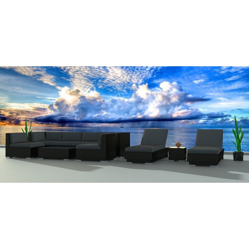 Urban Furnishing Black Series Wicker/Rattan Outdoor Patio Furniture Set