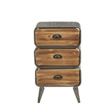 Urban Loft Distressed Wood 3-drawer Rounded Chest